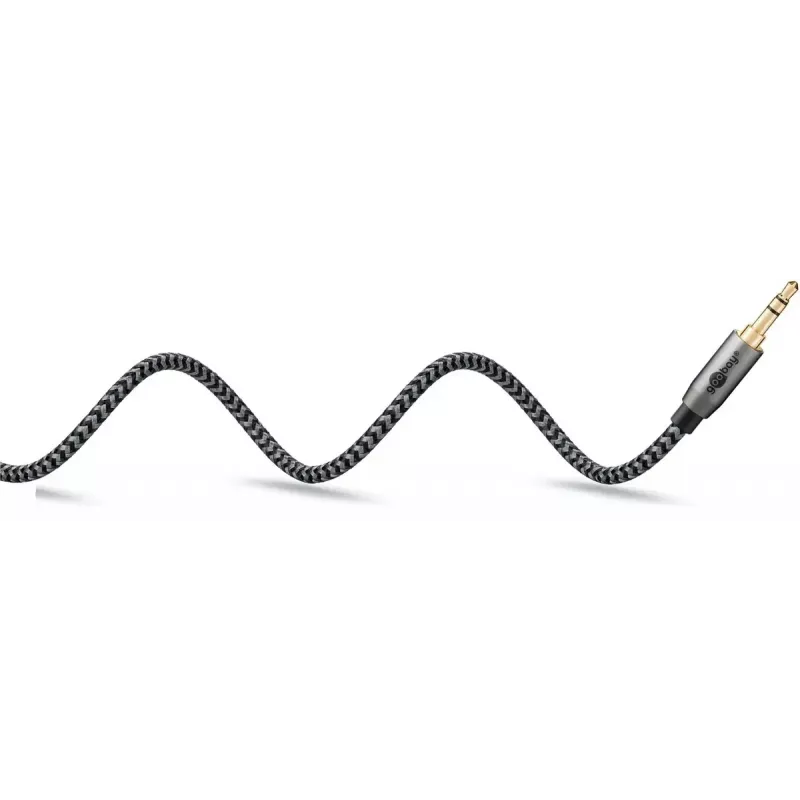 Audio kabelis Goobay (WENTRONIC) 3,5 mm TRS–3,5 mm TRS, 0,5 m, varš, zelta pārklājuma kontakti, ekranēts