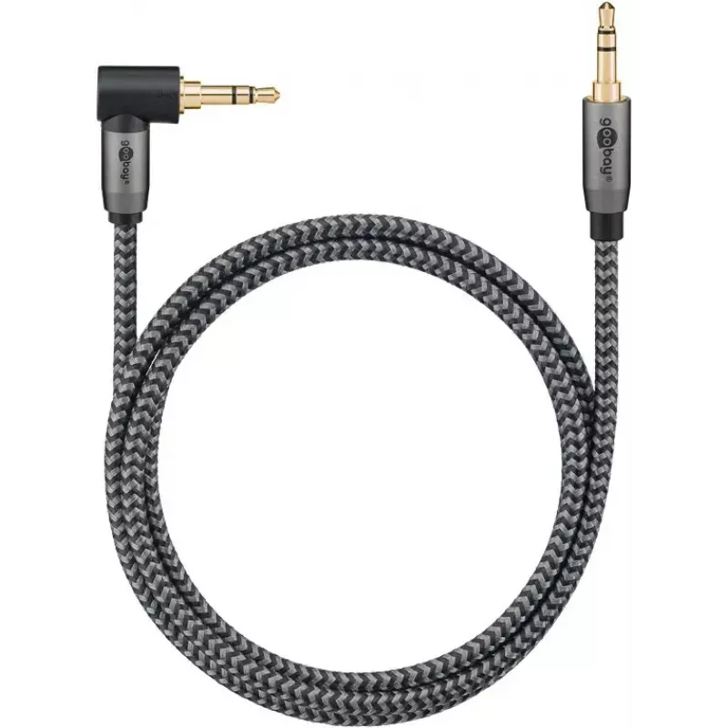 Audio kabelis Goobay (WENTRONIC) 3,5 mm TRS–3,5 mm TRS, 0,5 m, varš, zelta pārklājuma kontakti, ekranēts