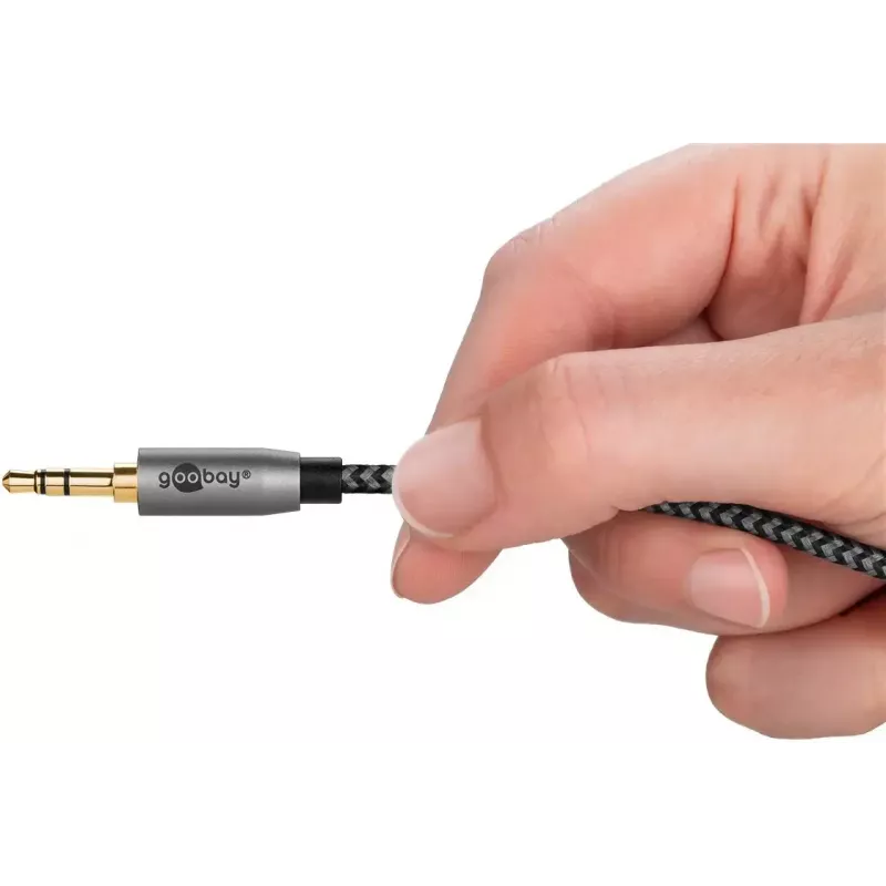 Audio kabelis Goobay (WENTRONIC) 3.5mm TRS–3.5mm TRS, 3 m, varš, zeltīti kontakti, magnētiski ekranēts