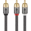 Audio kabelis WENTRONIC Goobay 65301 — 3 m, 2×RCA uz RCA, vara vadi, zeltīti kontakti, magnētiski ekranēts