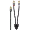 Audio kabelis WENTRONIC Goobay 65301 — 3 m, 2×RCA uz RCA, vara vadi, zeltīti kontakti, magnētiski ekranēts