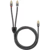 Audio kabelis WENTRONIC Goobay 65301 — 3 m, 2×RCA uz RCA, vara vadi, zeltīti kontakti, magnētiski ekranēts