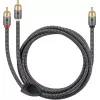 RCA audio kabelis WENTRONIC Goobay 65302 — 2xRCA uz RCA, 5 m, varš, zeltīti kontakti, magnētiski ekranēts