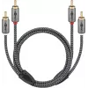 Audio kabelis WENTRONIC Goobay 65291 — 2×RCA vīrišķais uz 2×RCA vīrišķais, 0,5 m, varš, zeltīti kontakti, magnētiski ekranēts