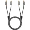Audio kabelis WENTRONIC Goobay 65294 — 2×RCA vīrišķais uz 2×RCA vīrišķais, 3 m, varš, zeltīti kontakti, magnētiski ekranēts