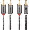 Audio kabelis WENTRONIC Goobay 65294 — 2×RCA vīrišķais uz 2×RCA vīrišķais, 3 m, varš, zeltīti kontakti, magnētiski ekranēts