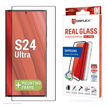 Displex ekrāna aizsargs + maciņš Samsung Galaxy S24 Ultra, Eco montāžas rāmis, pilna pārklājuma