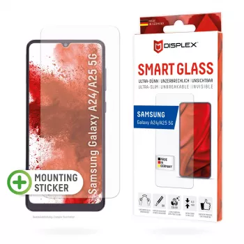 Displex Smart Glass (9H) Samsung Galaxy A24/A25 5G, uzstādīšanas uzlīme, neplīstošs