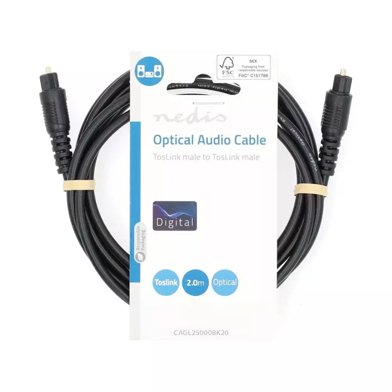 Nedis CAGL25000BK10 audio kabelis 1 m TOSLINK Melns