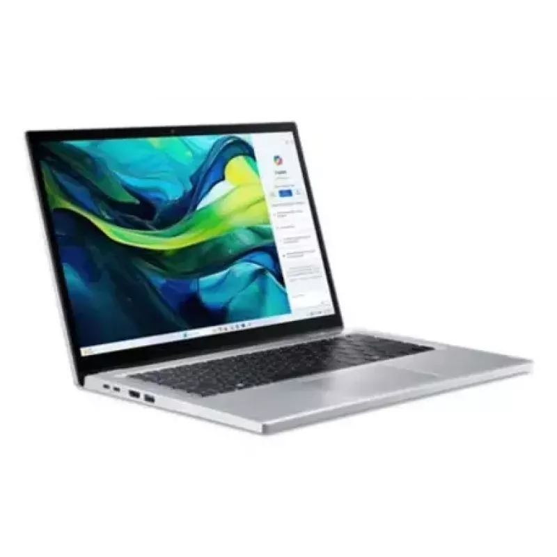 Pārveidojamais klēpjdators Acer Aspire Go Spin 14 AGSP14-31PT-36R6 — 14 collu WUXGA skārienekrāns, Intel Core 3 N355 1.9 GHz, 16 GB LPDDR5, 512 GB SSD, Windows 11 Home, Sudraba