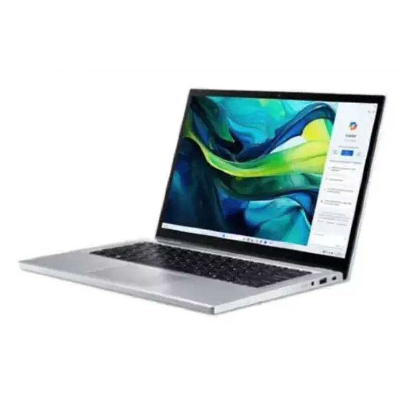 Pārveidojamais klēpjdators Acer Aspire Go Spin 14 AGSP14-31PT-36R6 — 14 collu WUXGA skārienekrāns, Intel Core 3 N355 1.9 GHz, 16 GB LPDDR5, 512 GB SSD, Windows 11 Home, Sudraba