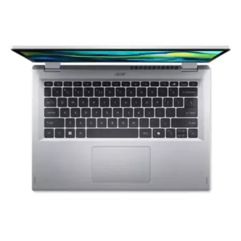 Pārveidojamais klēpjdators Acer Aspire Go Spin 14 AGSP14-31PT-36R6 — 14 collu WUXGA skārienekrāns, Intel Core 3 N355 1.9 GHz, 16 GB LPDDR5, 512 GB SSD, Windows 11 Home, Sudraba