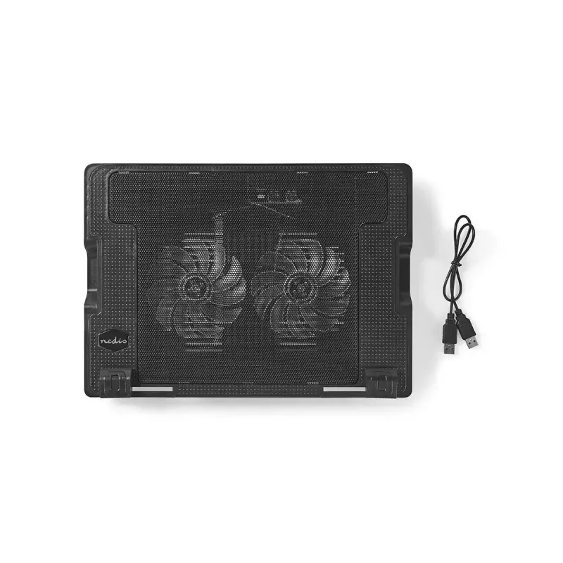 Klēpjdatora dzesēšanas paliktnis Nedis NBCR200BK 2 ventilatori 14 cm Melns