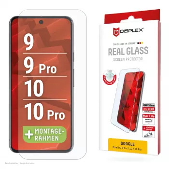 Displex ekrāna aizsargs (10H) Google Pixel 9, Pixel 9 Pro, Pixel 10, Pixel 10 Pro, Eco montāžas rāmis, izturīgs pret skrāpējumiem
