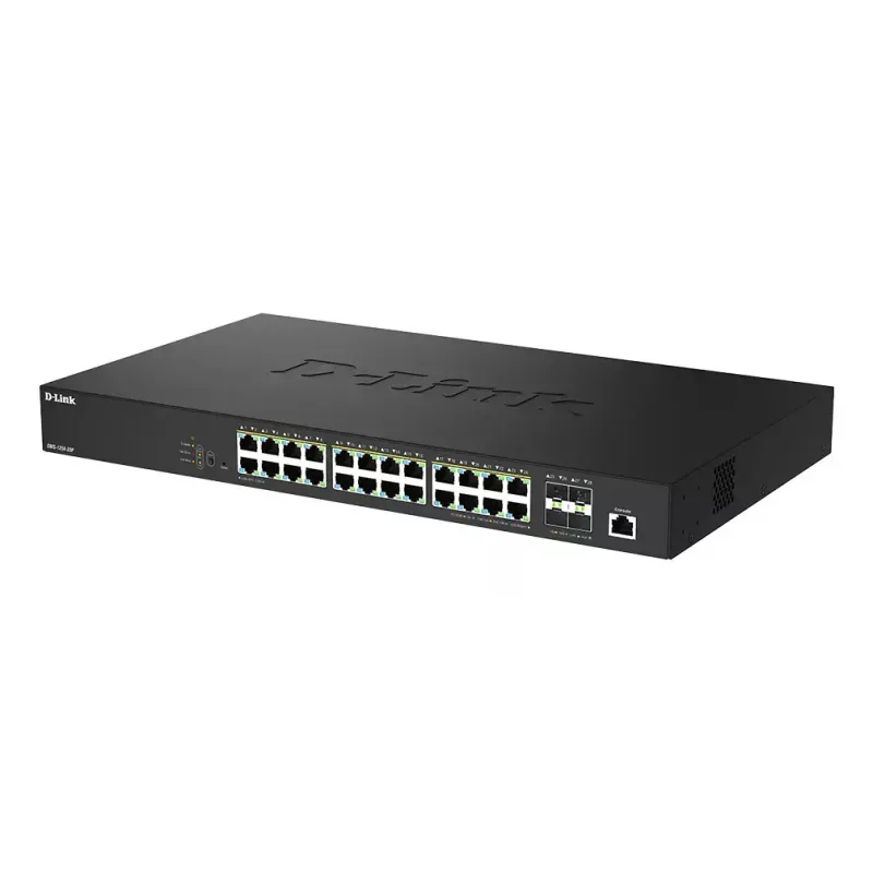 D-Link 28 portu 2,5G vairāku gigabitu PoE++ viedais pārvaldāmais komutators ar 4 x 10G SFP+ portiem