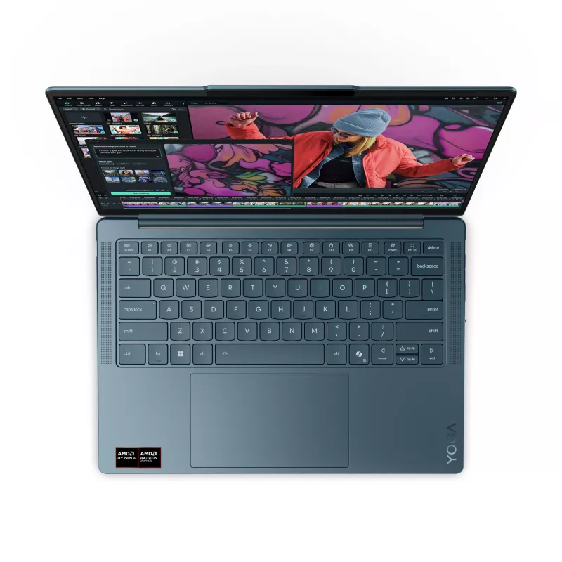 Lenovo Yoga Slim 7 14AKP10 Copilot+ PC AMD Ryzen™ AI 7 350 klēpjdators 35,6 cm (14 collu) 2,8K 16 GB LPDDR5-SDRAM 512 GB SSD Wi-Fi 7 (802.11be) Windows 11 Home tirkīza krāsā