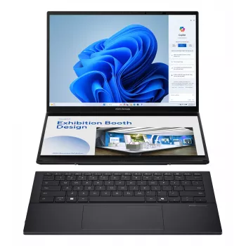 ASUS Zenbook Duo UX8406CA-QL194W pārveidojams portatīvais dators (2-in-1), Intel Core Ultra 9 285H, 14 collu WUXGA, 32GB LPDDR5x, 1TB SSD, Windows 11 Home, vācu QWERTZ tastatūra