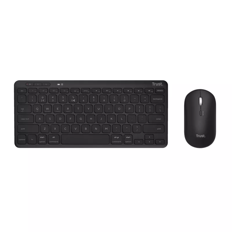 Trust Lyra tastatūra Iekļauta pele Birojs RF Wireless + Bluetooth QWERTZ Vācu Melna