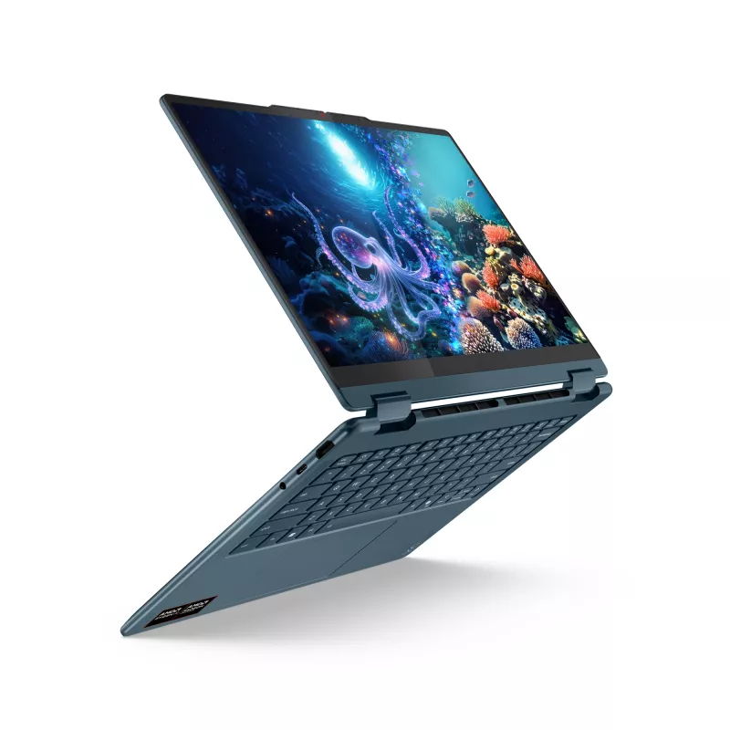 Lenovo Yoga 7 2-in-1 14AKP10 Copilot+ PC AMD Ryzen™ AI 5 340 Hibrīds (2-in-1) 35,6 cm (14 collu) Skārienekrāns WUXGA 16 GB LPDDR5x-SDRAM 512 GB SSD Wi-Fi 7 (802.11be) Windows 11 Home Teal