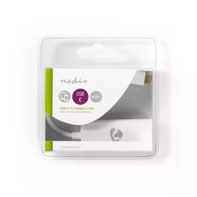 Tīkla kabelis Nedis CCGB64950WT02 RJ-45 Cat8.1 0,2 m Balts