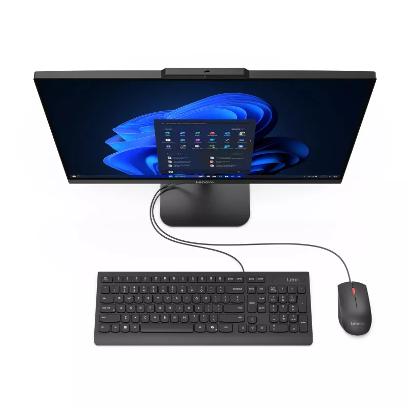Lenovo V100 Intel® N N100 60,5 cm (23,8 collas) 1920 x 1080 pikseļi All-in-One dators 8 GB DDR4-SDRAM 256 GB SSD Windows 11 Pro Wi-Fi 6 (802.11ax) Melns