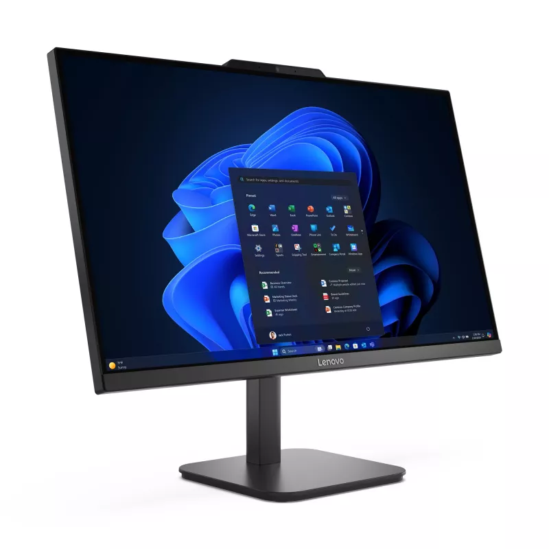 Lenovo V100 Intel® N N100 60,5 cm (23,8 collas) 1920 x 1080 pikseļi All-in-One dators 8 GB DDR4-SDRAM 256 GB SSD Windows 11 Pro Wi-Fi 6 (802.11ax) Melns