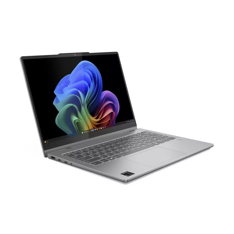 Lenovo IdeaPad 5 2-in-1 14Q8X9 Copilot+ PC Snapdragon X1P-42-100 Hibrīds (2-in-1) 35,6 cm (14 collu) Skārienekrāns WUXGA 24 GB LPDDR5x-SDRAM 1 TB SSD Wi-Fi 7 (802.11be) Windows 11 Home Pelēks