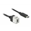 DeLOCK 86399 Keystone modulis, plakans, melns/baltss, USB C