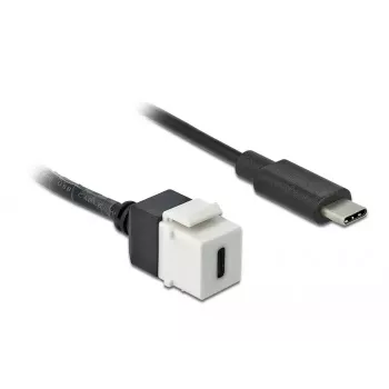 DeLOCK 86399 Keystone modulis, plakans, melns/baltss, USB C
