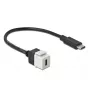 DeLOCK 86399 Keystone modulis, plakans, melns/baltss, USB C