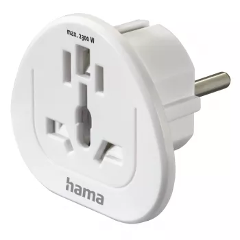 Hama 00223455 strāvas kontaktdakšu adapteris, universāls, balts