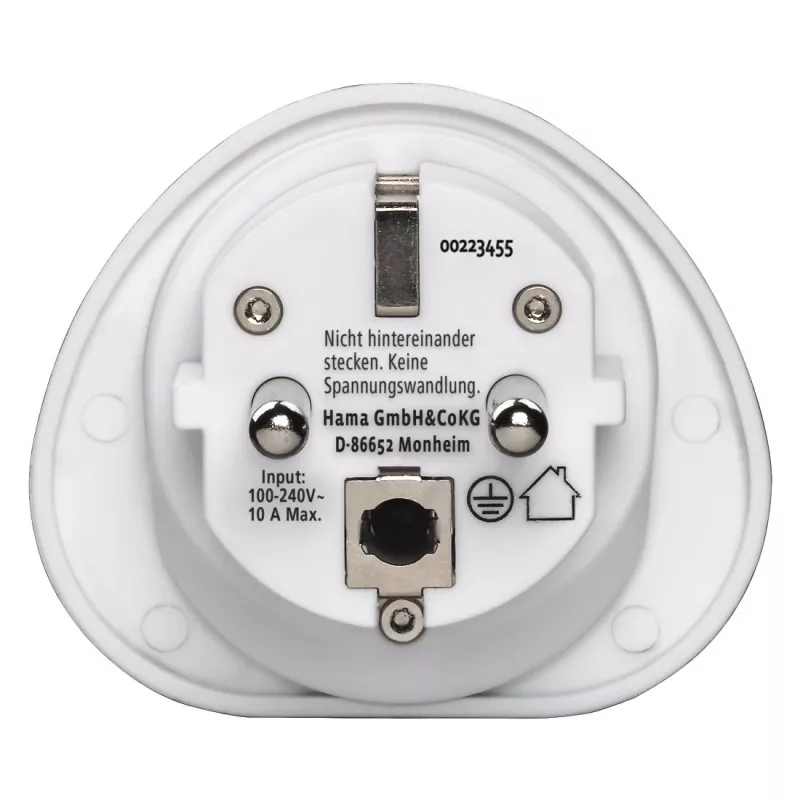 Hama 00223455 strāvas kontaktdakšu adapteris, universāls, balts