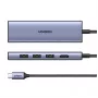 USB Type-C centrmezgls UGREEN 20956A ar HDMI un USB 3.0, 5 Gbps, 4K 3840x2160, sudraba krāsā