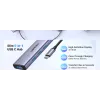 USB Type-C centrmezgls UGREEN 20956A ar HDMI un USB 3.0, 5 Gbps, 4K 3840x2160, sudraba krāsā