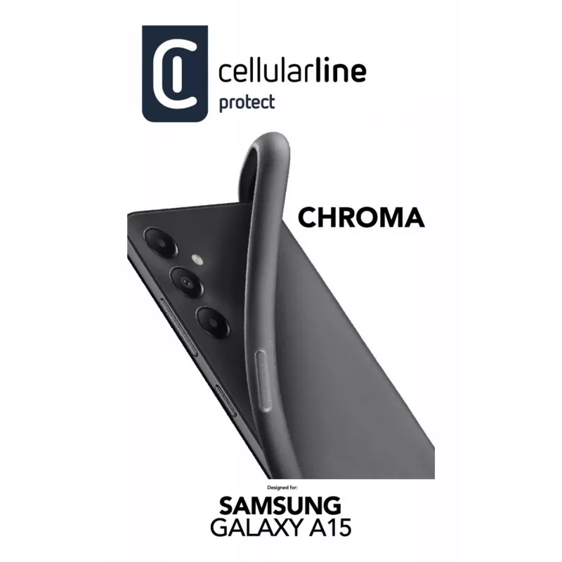 Cellularline Chroma - Galaxy A15 krāsains mīkstas gumijas maciņš, Cover, Samsung, A15 5G, 16,5 cm (6,5 collas), melns