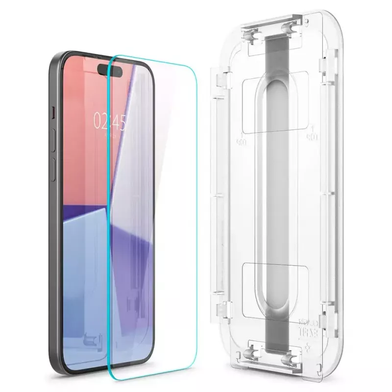 Spigen iPhone 15 Glas.tR EZ Fit ekrāna aizsargs no rūdīta stikla, caurspīdīgs