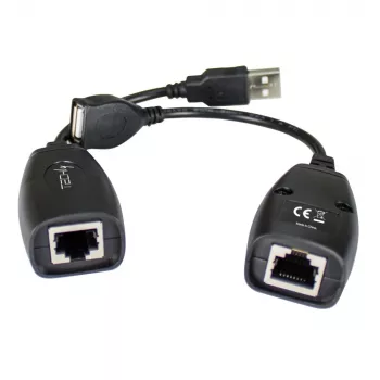 Techly IUSB-EXTENDTY5 kabeļa savienotāju pārveidotājs USB RJ-45 melns