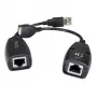 Techly IUSB-EXTENDTY5 kabeļa savienotāju pārveidotājs USB RJ-45 melns