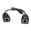 Techly IUSB-EXTENDTY5 kabeļa savienotāju pārveidotājs USB RJ-45 melns