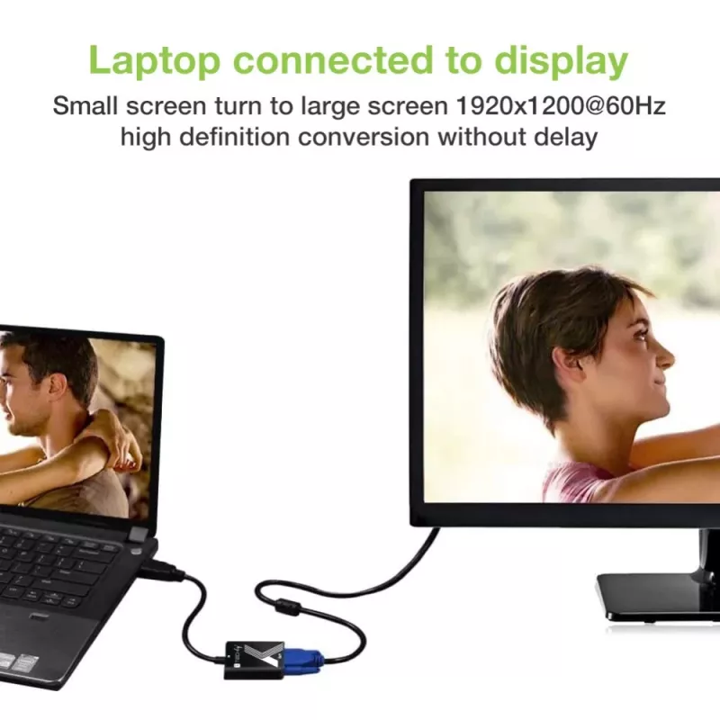 Techly kabeļa adapteris Converter HDMI to VGA Melns 0.1m 1920x1200 60Hz