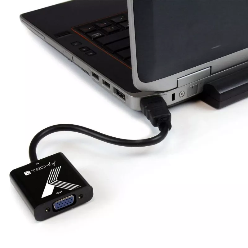 Techly kabeļa adapteris Converter HDMI to VGA Melns 0.1m 1920x1200 60Hz