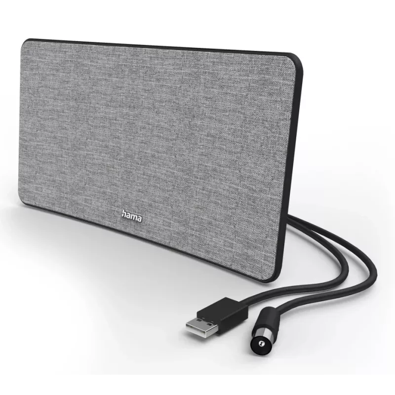 Iekštelpu televīzijas antena Hama Fabric Design melna pelēka USB 2m