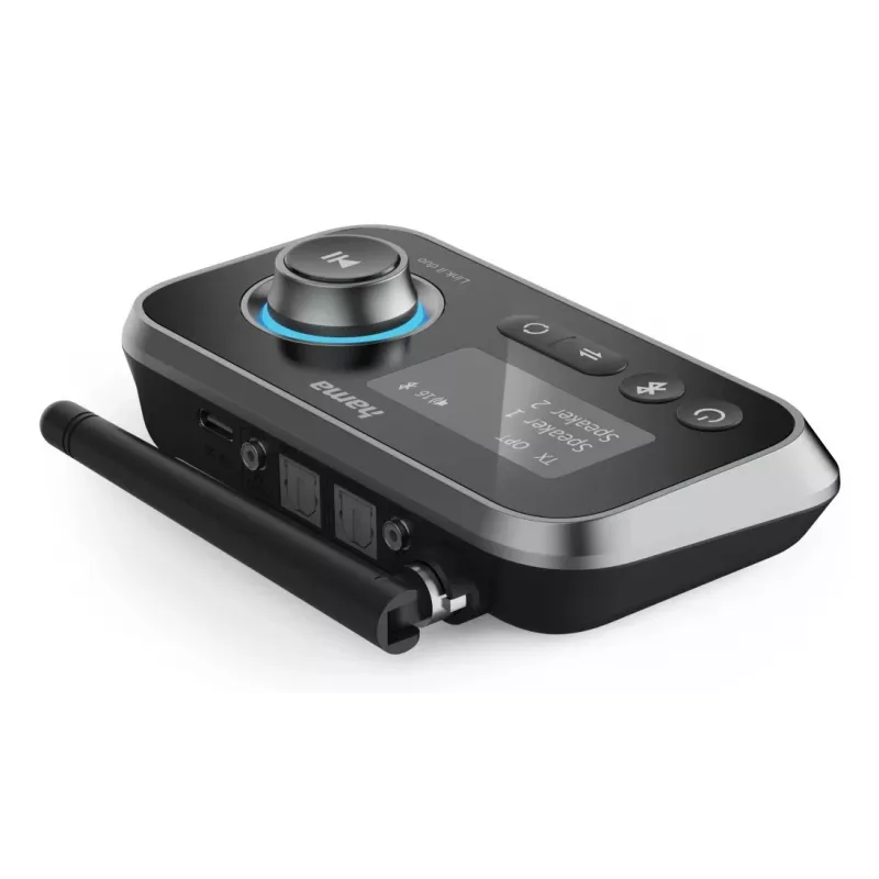 Bezvadu audio raidītājs/uztvērējs HAMA Link.it duo 3,5 mm, Bluetooth, 10 m diapazons, USB barošana, melns