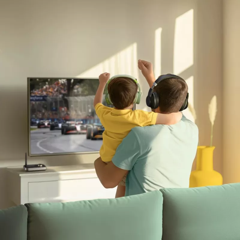 Bezvadu audio raidītājs/uztvērējs HAMA Link.it duo 3,5 mm, Bluetooth, 10 m diapazons, USB barošana, melns