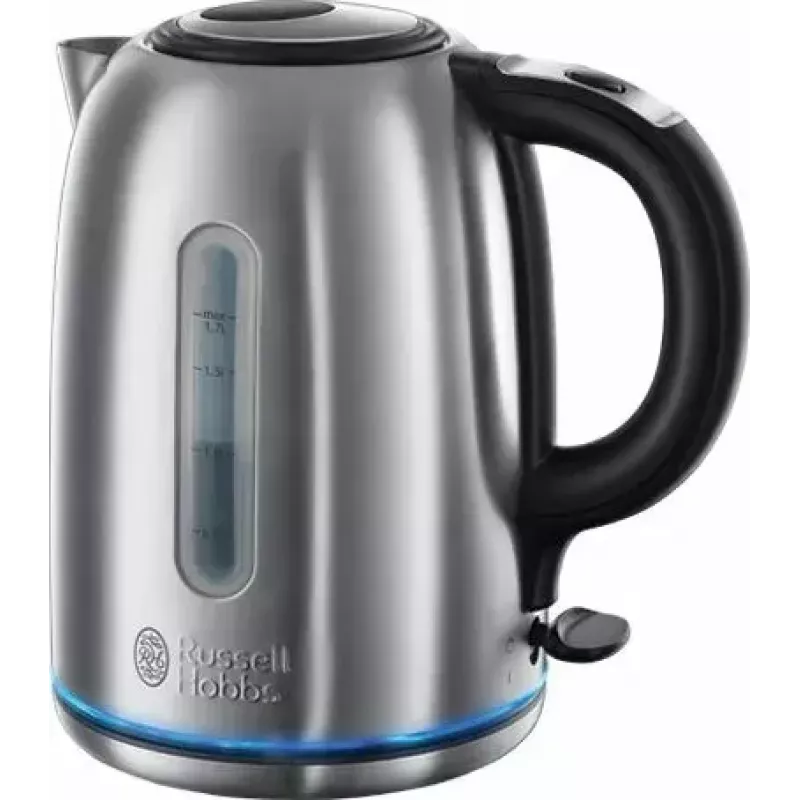 Elektriskā tējkanna Russell Hobbs 1,7 L 2400 W nerūsējošais tērauds, ūdens līmeņa indikators, 360° pamatne