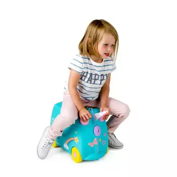 Čemodāns Trunki Una the Unicorn 4 riteņi 18L Rozā Tirkīzzaļa Dzeltena