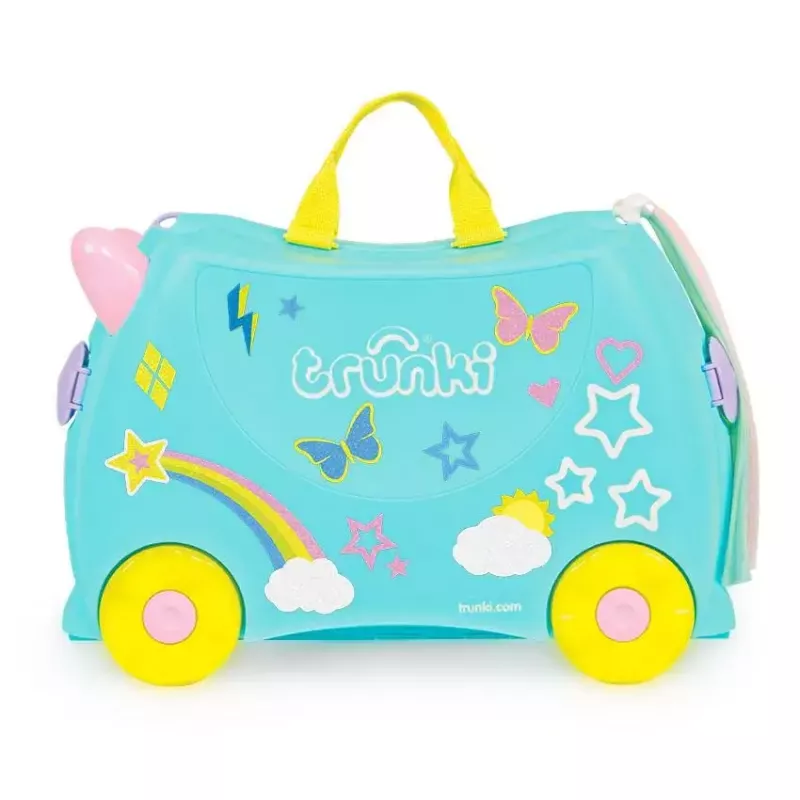 Čemodāns Trunki Una the Unicorn 4 riteņi 18L Rozā Tirkīzzaļa Dzeltena