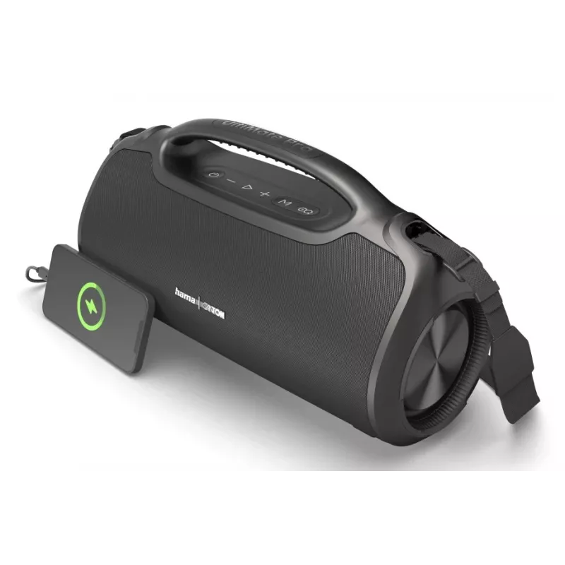 Ballīšu skaļrunis HAMA UltiMate Pro 120 W, bezvadu Bluetooth, ūdensizturīgs, iebūvēts akumulators, USB-C uzlāde