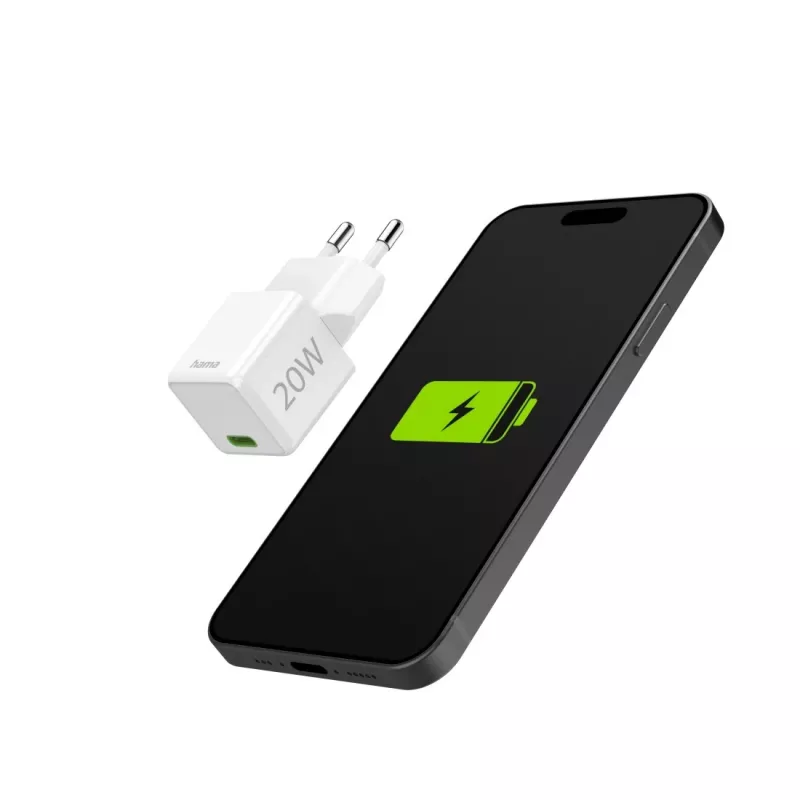 Iekštelpu lādētājs Hama 00201980 ātrā uzlāde balts USB Type-C
