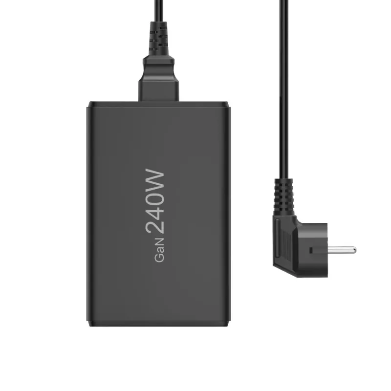 Uzlādes stacija HAMA 201977, 240 W kopējā jauda, 4× USB-C, 1× USB-A, melna